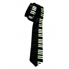 2" Inch Piano Keyboard Necktie, Black   